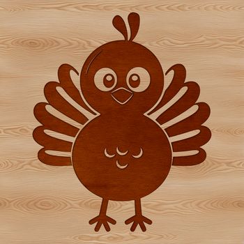 A stylized illustration of a turkey, suitable for vector art designs.