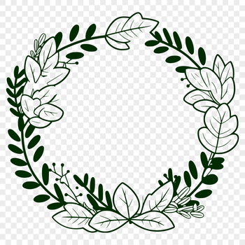 Floral arrangement made up of intertwined branches and flowers forming a circular shape.