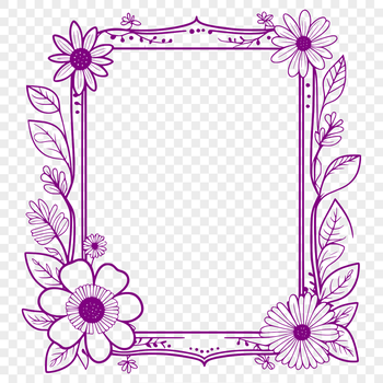 A decorative frame design with floral elements, suitable for vector art projects.