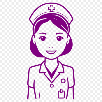 Female nurse in uniform, a professional medical illustration.