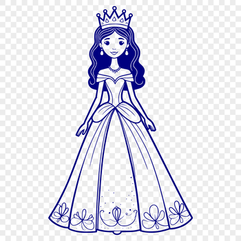 A high-quality vector illustration of a young female princess in a regal pose.