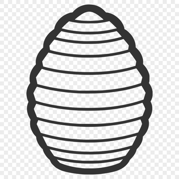 A detailed vector illustration of a beehive with honeycombs and bees, suitable for cutting machine designs and stencils.