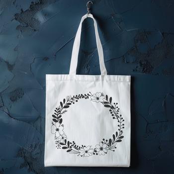 A floral wreath design created as a vector art template suitable for digital cutting machines and laser cutters.