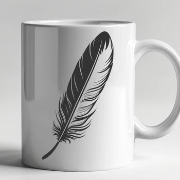 A detailed illustration of a feather, suitable for digital design and printing.