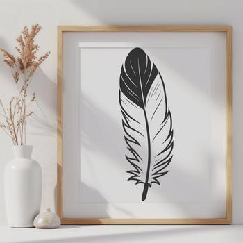 A detailed illustration of a single feather, suitable for vector design projects.