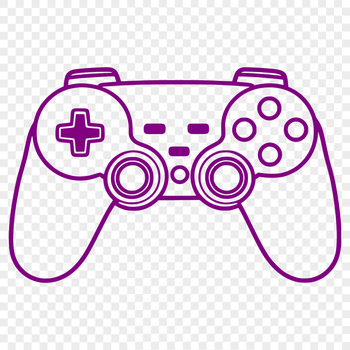 A vector representation of a gaming console's input device.