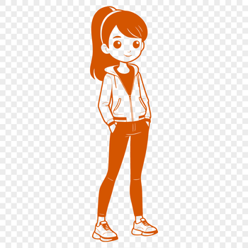 A young girl silhouette in vector format, ideal for digital designs.