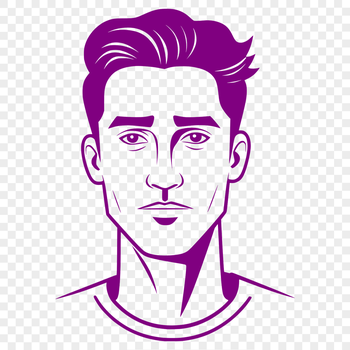 A digital illustration of a male figure in simple vector lines, ideal for use with cutting machines and design software.