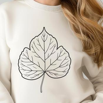 An SVG graphic representation of a stylized leaf, suitable for digital design and cutting machine use.