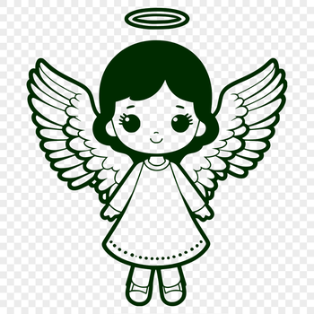 A stylized illustration of a heavenly angel in vector format.