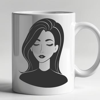 A vector illustration of a woman suitable for use in various digital and printable formats.