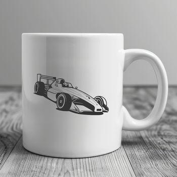 A sleek racing car with detailed design elements.