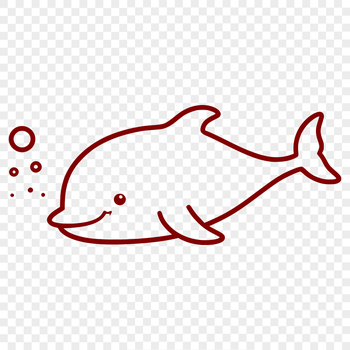 A stylized graphic representation of a whale made from clean lines and simple shapes.