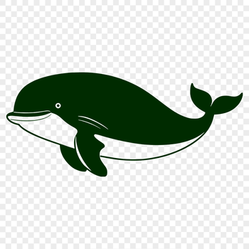 Illustrative whale silhouette designed for cutting machine use.