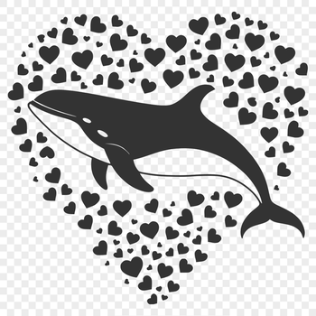 An SVG graphic of a whale suitable for cutting machine designs.