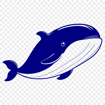 A digital illustration of a whale in vector format, ideal for cutting machines like Cricut or laser cutters.