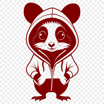 A cartoon illustration of a wild possum animal.
