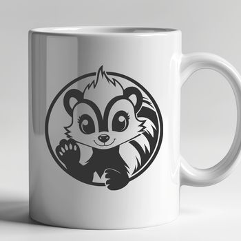 A high-quality digital illustration of a skunk animal in various poses.
