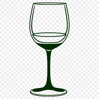 Illustrated wine in a glass, suitable for vector art and clip art designs.