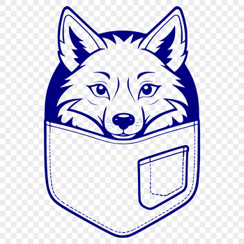 A digital illustration of a wolf's head in vector format.