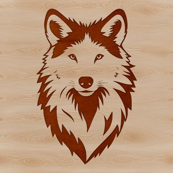 A detailed illustration of a wolf's head, suitable for vector graphics and cutting machine designs.