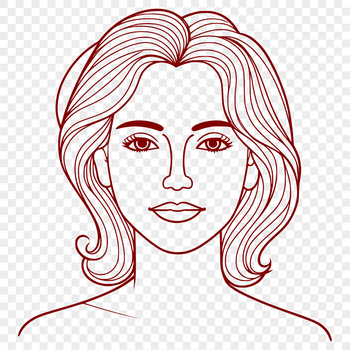 A digital illustration of a woman, suitable for vector graphics and cutting machines.
