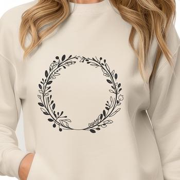 Digital floral wreath design in vector format for graphic design projects.