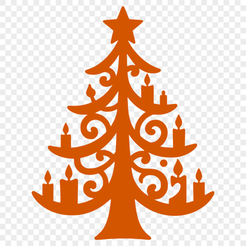 A digital illustration of a traditional Christmas tree, suitable for various uses including crafts and designs.