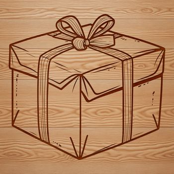 A vector illustration of a rectangular box with a lid, suitable for use as a template in design software.