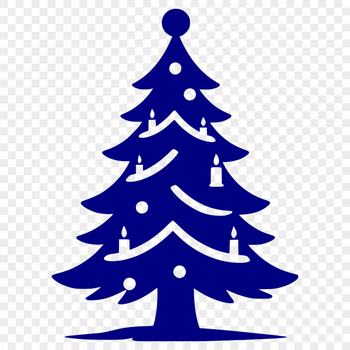 Illustrative Christmas tree design with ornaments and lights, ideal for cutting machines or laser engraving.
