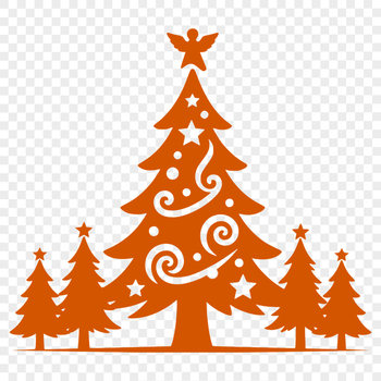 Illustrative vector graphic of a festive Christmas tree decoration.