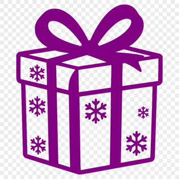 A simple gift box illustration in a digital format.