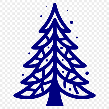 An svg design featuring a traditional Christmas tree shape with symmetrical foliage.