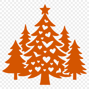 Illustration of a Christmas tree decorated with baubles and tinsel.