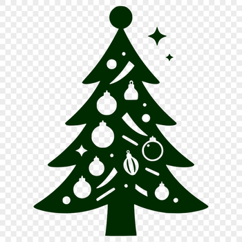 A digital illustration of a Christmas tree in vector format.