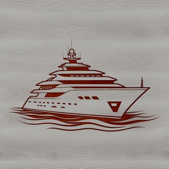 Vector illustration of a boat with detailed design elements suitable for cutting machines or laser cutters.