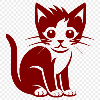 A sitting cat with a full body profile, suitable for vector art and design.