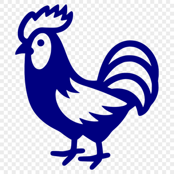 A simple illustration of a full-bodied chicken, suitable for vector art designs.