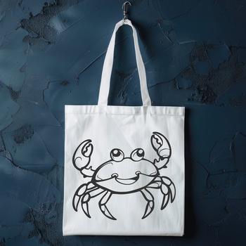 An SVG representation of a crab in its entirety, ideal for use with cutting machines and laser cutters.