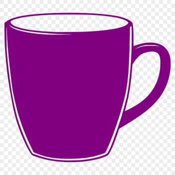 A simple illustration of a cup with handle.