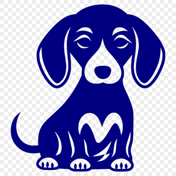 A full-body illustration of a sitting dachshund dog, suitable for vector design and printing.