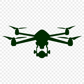A modern unmanned aerial vehicle (UAV) drone designed as vector art for digital use.