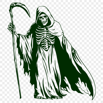 A standing figure in a witch's hat and cape is depicted engaging in dark magic, surrounded by eerie atmosphere.