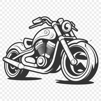 Vector illustration of a motorcycle, suitable for digital cutting and design.
