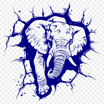 Beautiful Elephant In SVG & DXF