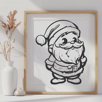 Beautiful Santa In SVG & PNG