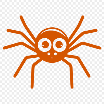 A cute spider in full body pose with its legs extended.