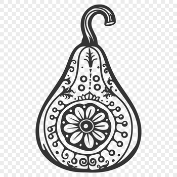 Illustrated image of a squash with ornate details for vector design or cutting machine projects.