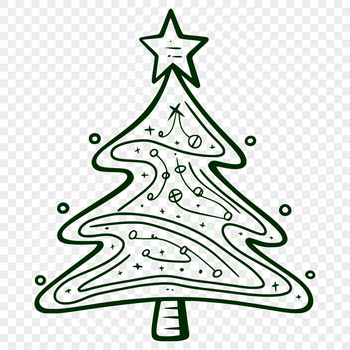 A traditional Christmas tree design with ornaments and branches, ideal for vector art and commercial use.