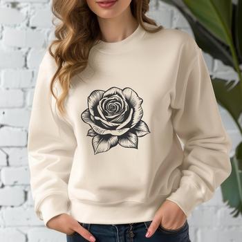 A high-resolution, scalable illustration of a rose plant in bloom.